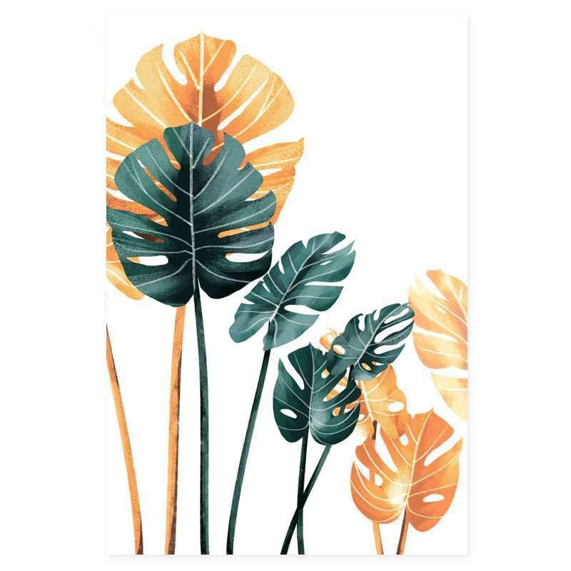 Lya | Exotisches Blatt-Leinwand