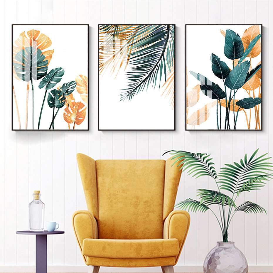 Lya | Exotisches Blatt-Leinwand