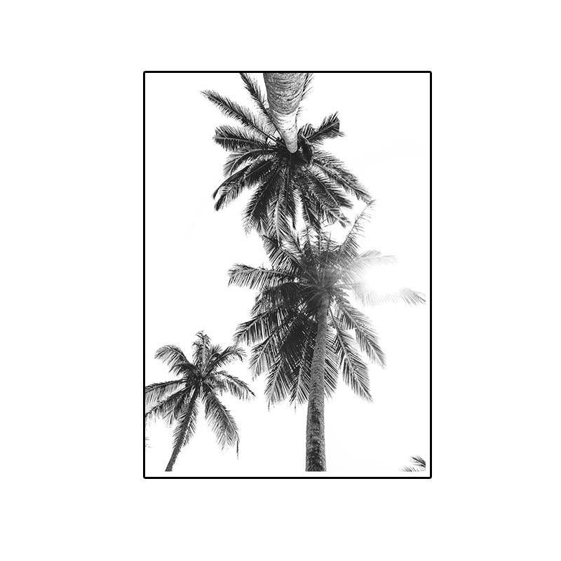 Apolline | Schwarze und Weiße Palmenbaum-Leinwand
