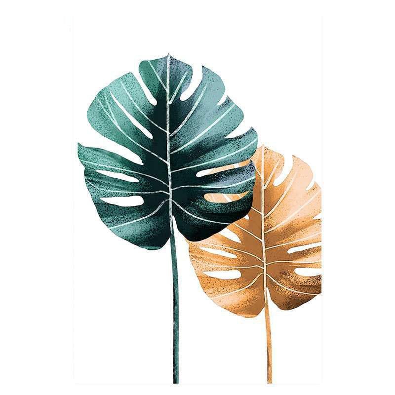 Lya | Exotisches Blatt-Leinwand